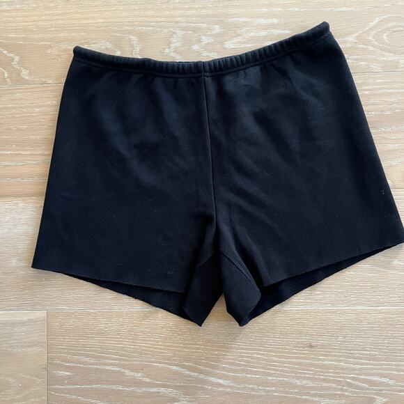 Skims Onyx Black Cotton Fleece Sweat Shorts Large - Picture 1 of 3